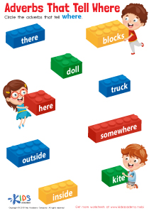 Adverbs That Tell Where Worksheet